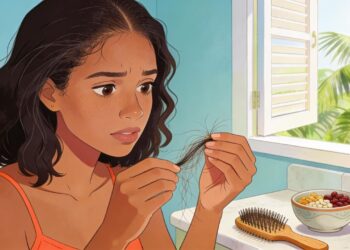 A queda de cabelo não se deve apenas à genética, mas sim à deficiência de ferritina e zinco que enfraquecem o folículo capilar