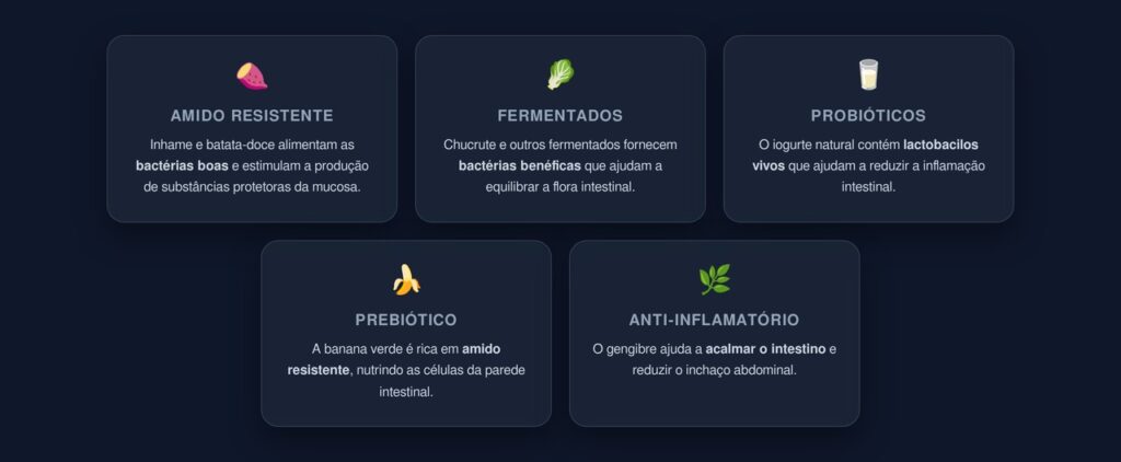 alimentos que protegem o intestino