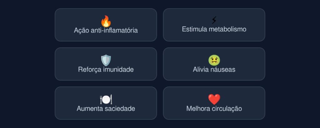 benefícios do gengibre