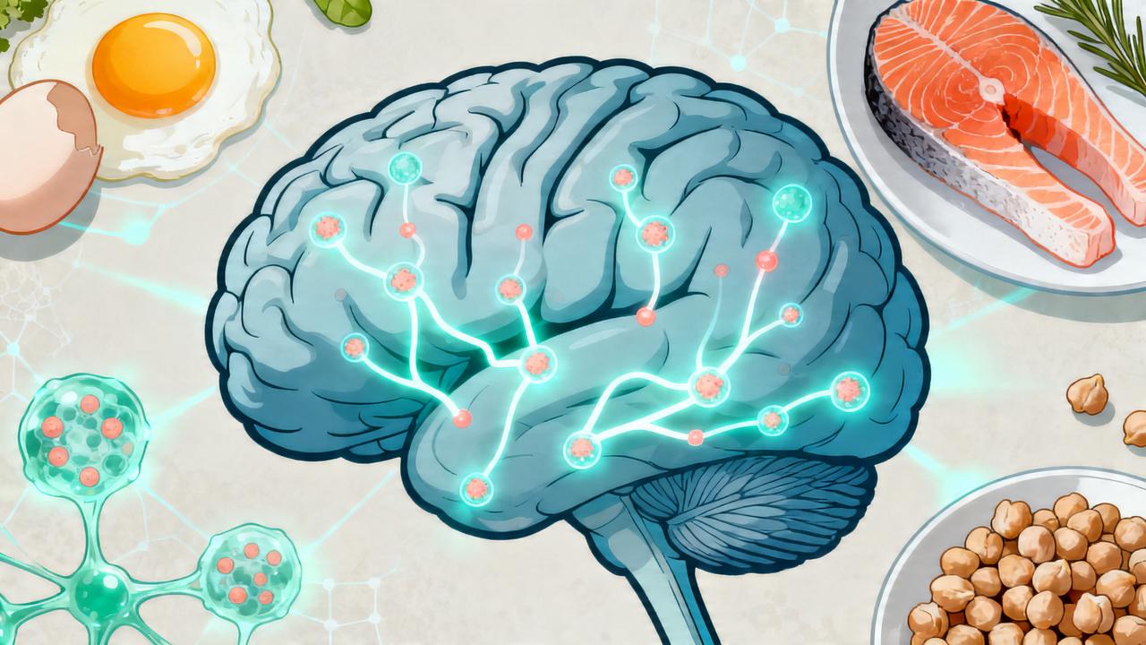 Cérebro, acetilcolina e alimentos ricos em colina ligados à proteção cognitiva.