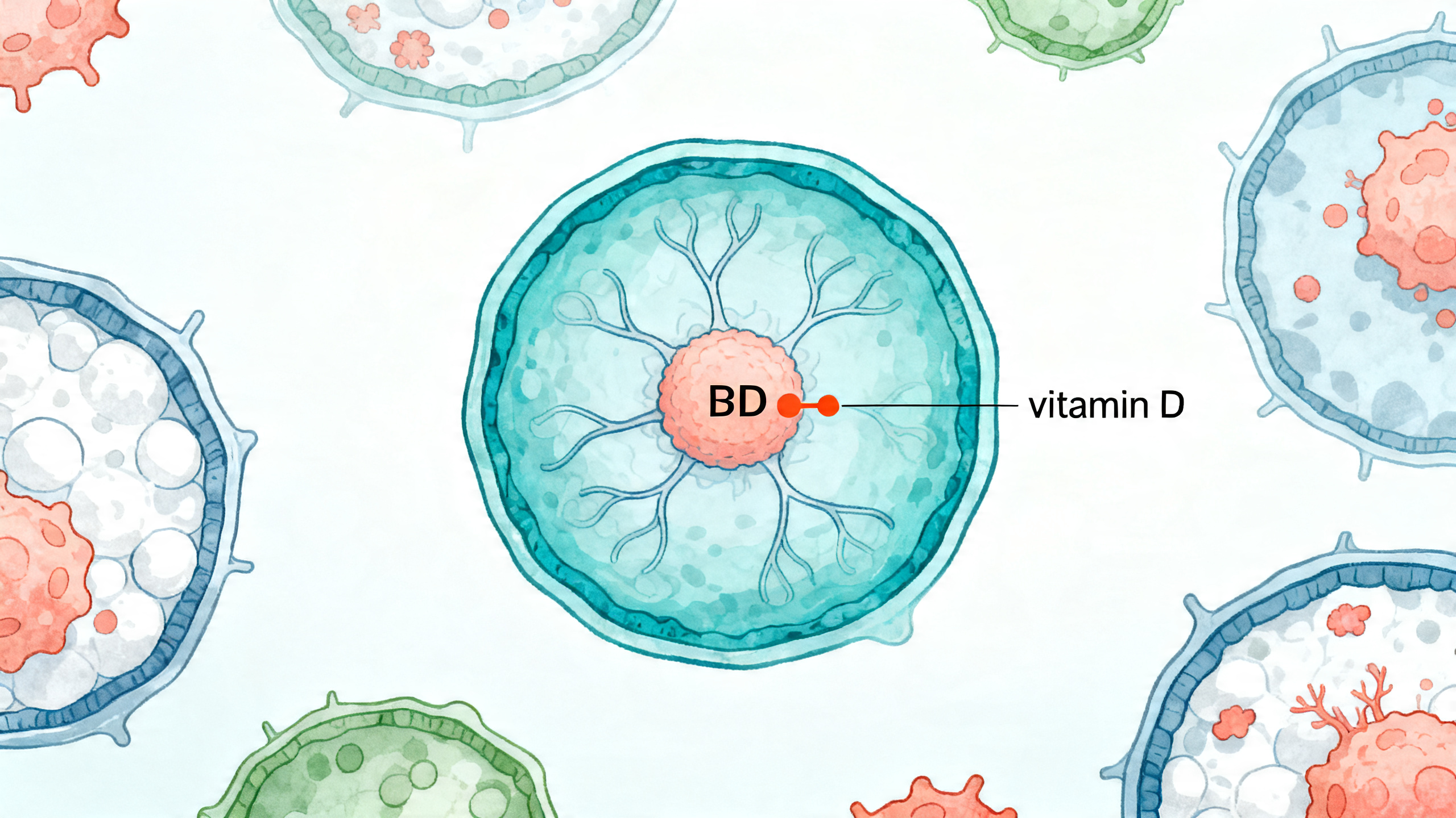 Ligação ao receptor VDR influencia citocinas e resposta imune celular.