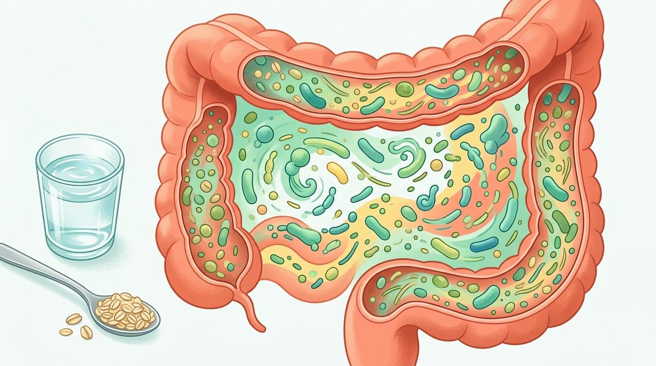 Fibras fermentáveis ajudam a microbiota e a produção de butirato.