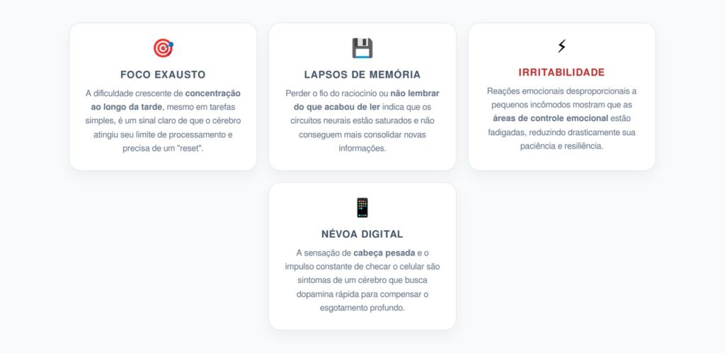 Sinais de que o Cérebro Precisa de uma Pausa