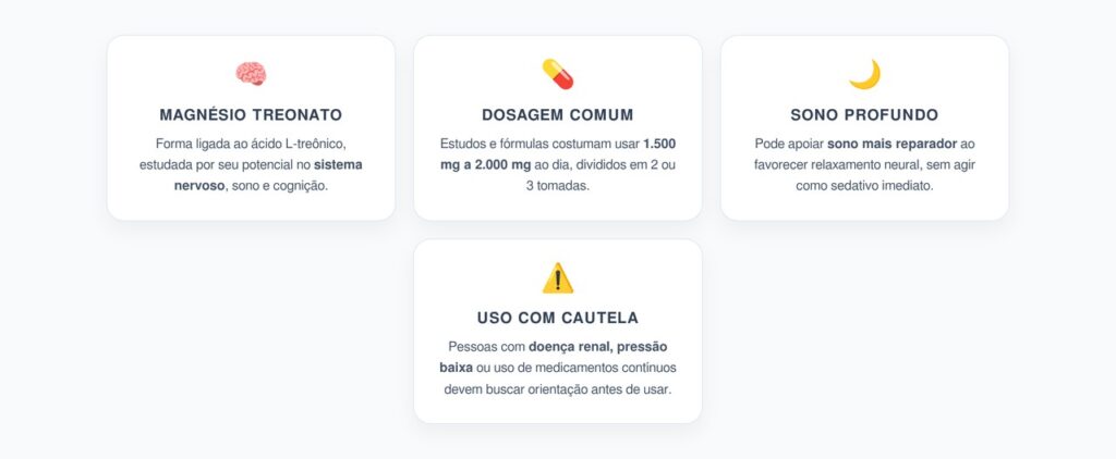 Magnésio Treonato: Dosagem Segura para Sono Profundo e Memória