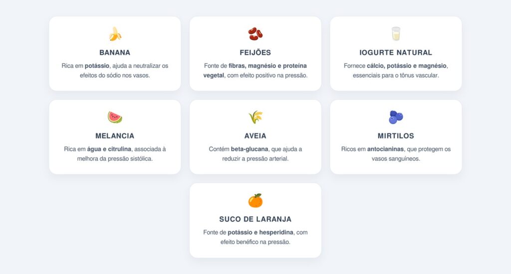 Quais alimentos devem entrar no cardápio para baixar a pressão?