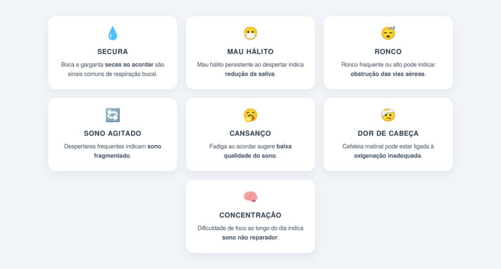 Quais são os sinais de quem respira pela boca ao dormir?