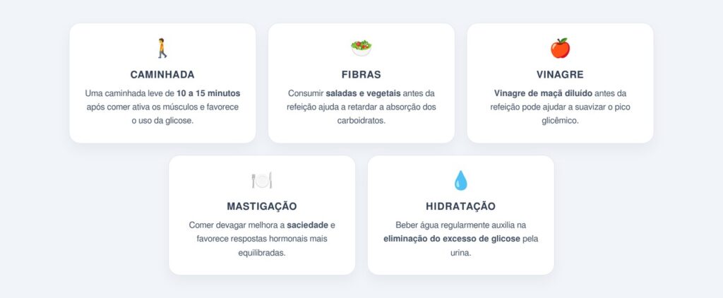 Quais hábitos ajudam a controlar a glicose após comer?