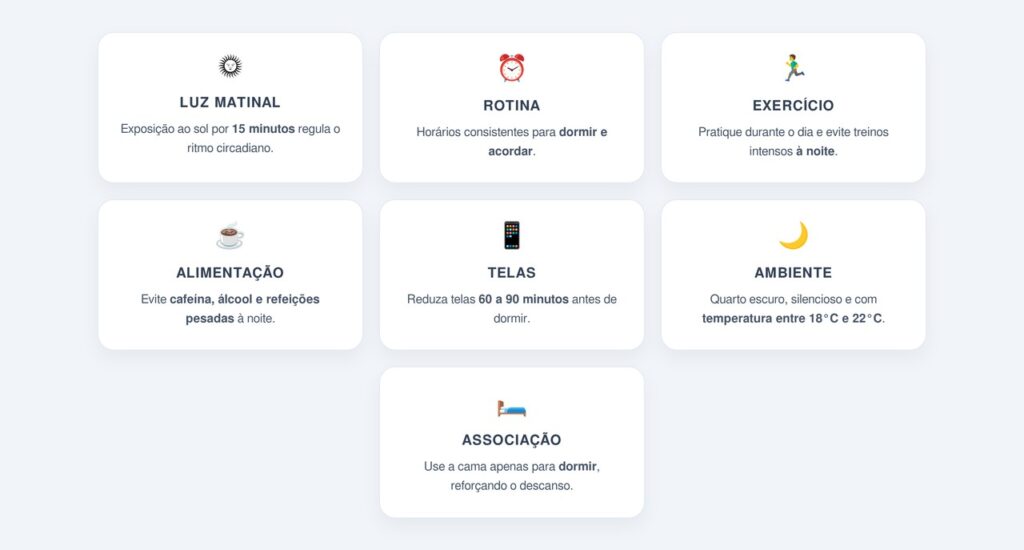Quais são os 7 hábitos que ajudam a dormir melhor?