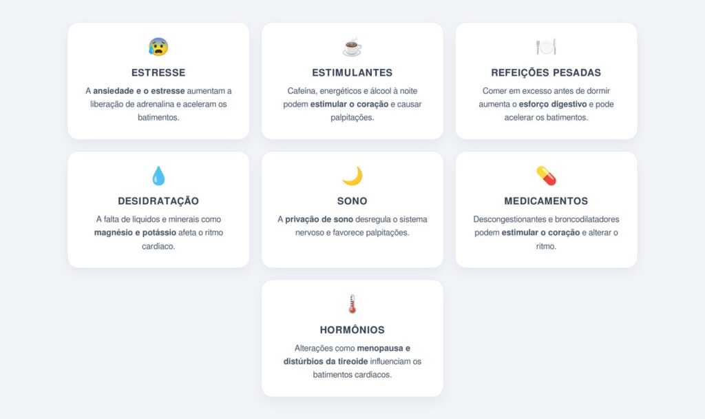 Quais são as causas mais comuns das palpitações noturnas?