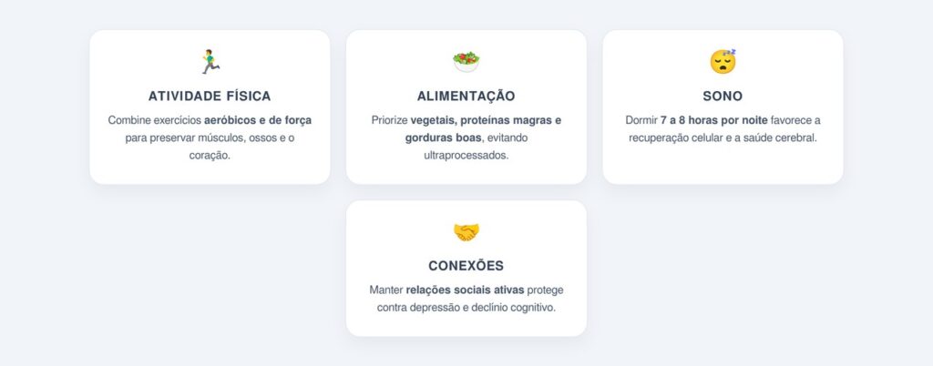 Quais são os 4 hábitos essenciais após os 50 anos?