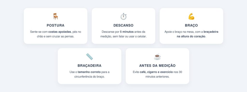 Passo a passo para medir a pressão de forma correta