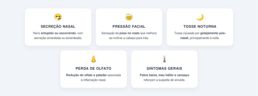 Quando a causa mais provável é sinusite?