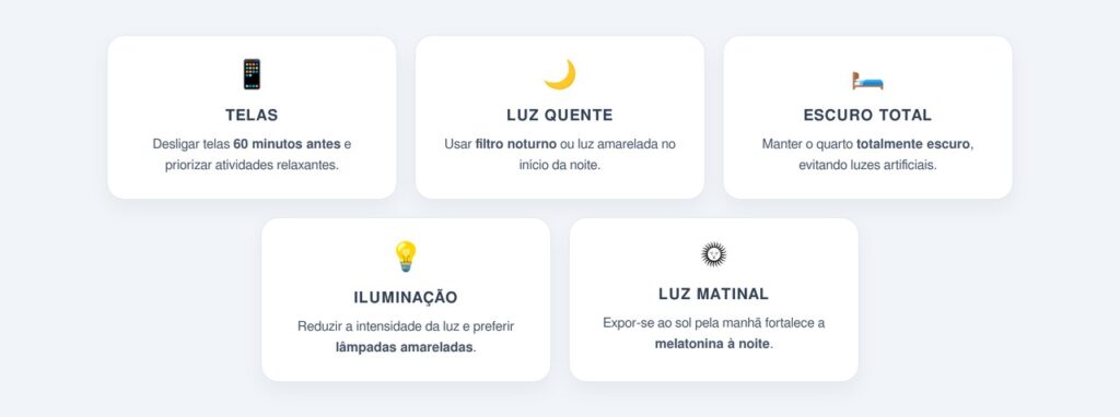 Quais hábitos ajudam a proteger a melatonina à noite?