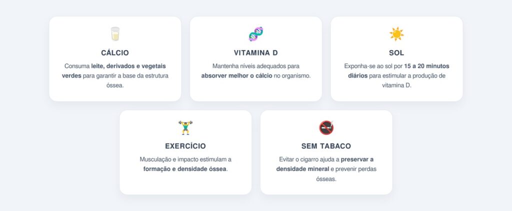 Quais são os 5 hábitos essenciais para fortalecer os ossos?