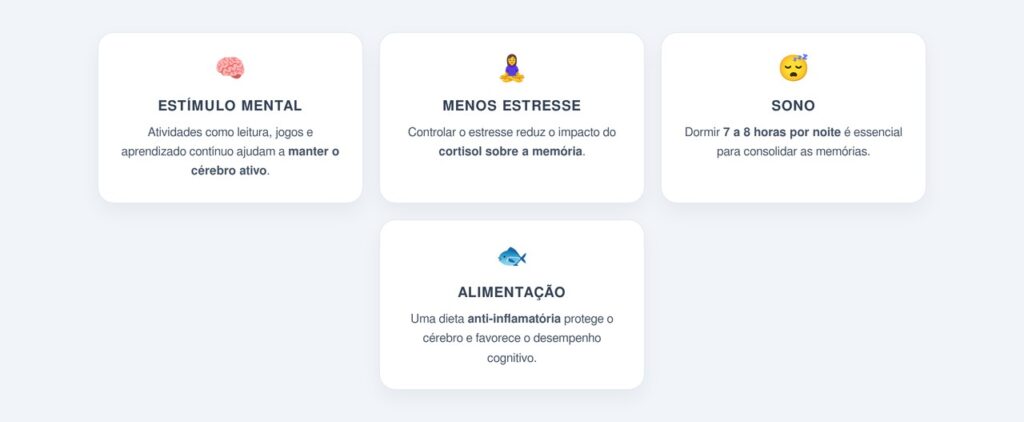 Quais são os 4 hábitos essenciais para proteger a memória?