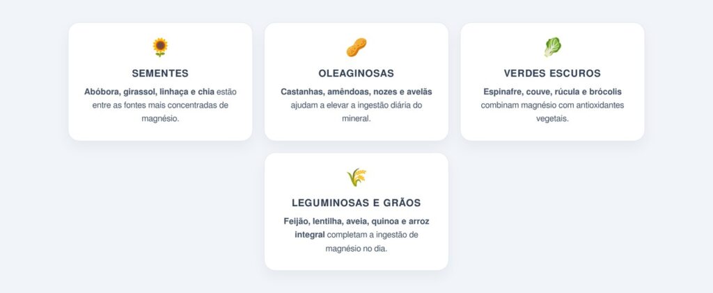 Quais alimentos são ricos em magnésio e fortalecem os pulmões?