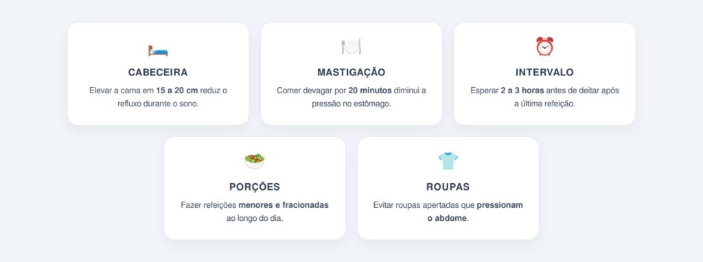 Quais são os 5 hábitos que controlam o refluxo?