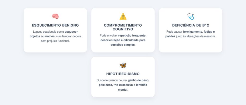 Como diferenciar esquecimento benigno de comprometimento cognitivo?