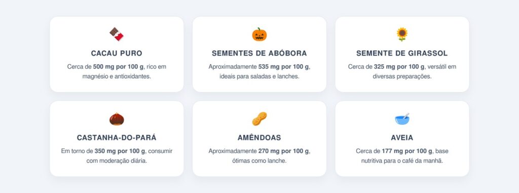 Quais são os 6 alimentos com mais magnésio que os suplementos?
