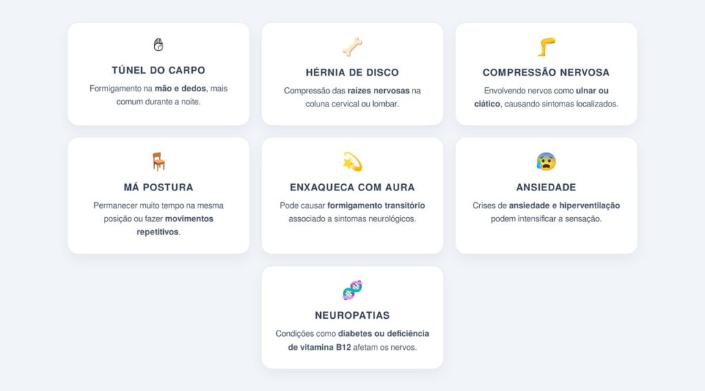 Quais são as causas mais comuns desse formigamento?