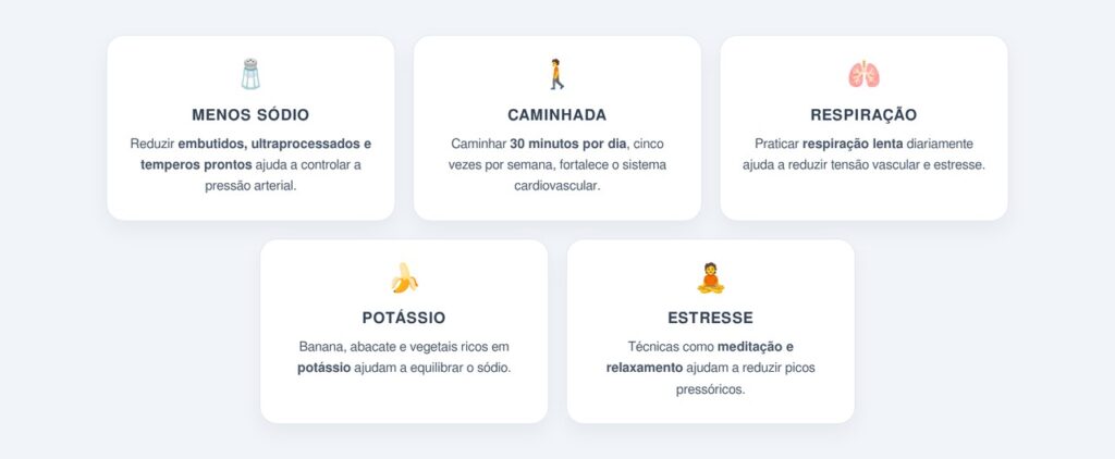 Quais práticas naturais ajudam a baixar a pressão?