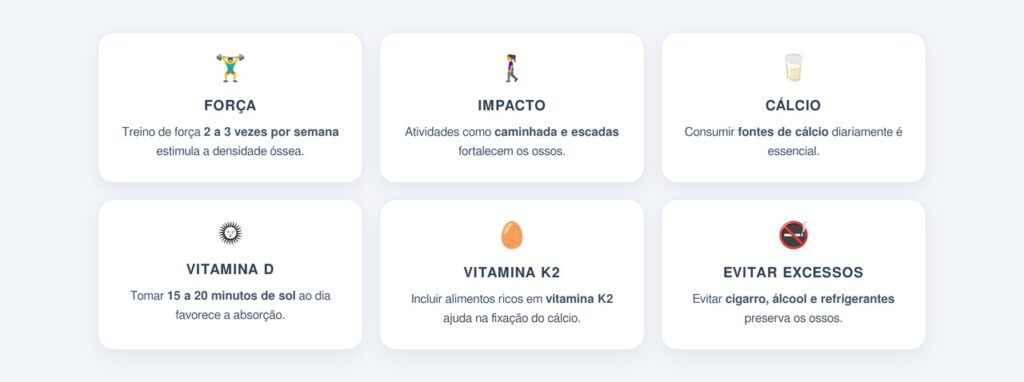 Quais hábitos diários preservam a densidade óssea?