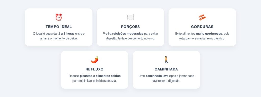 Qual é o intervalo ideal entre o jantar e o sono?