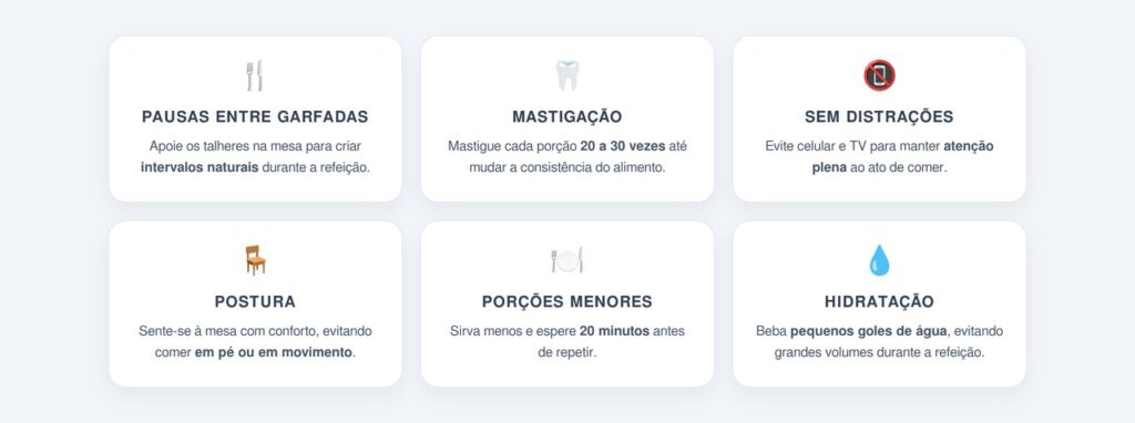 Quais estratégias ajudam a desacelerar a refeição?