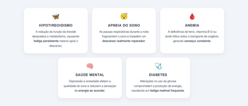 Quais são as cinco causas mais comuns do cansaço matinal?