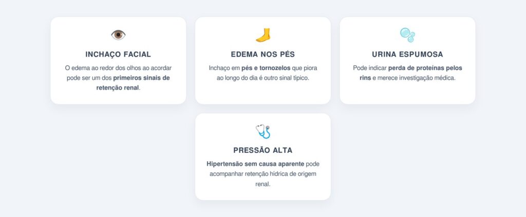 Como a disfunção renal causa retenção de líquidos no rosto?