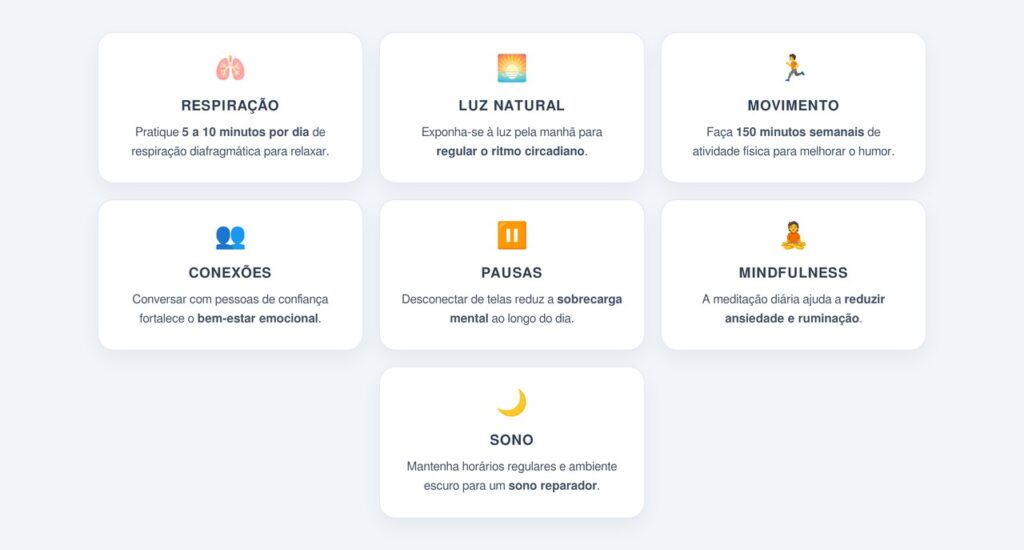 Quais estratégias diárias reduzem o estresse?