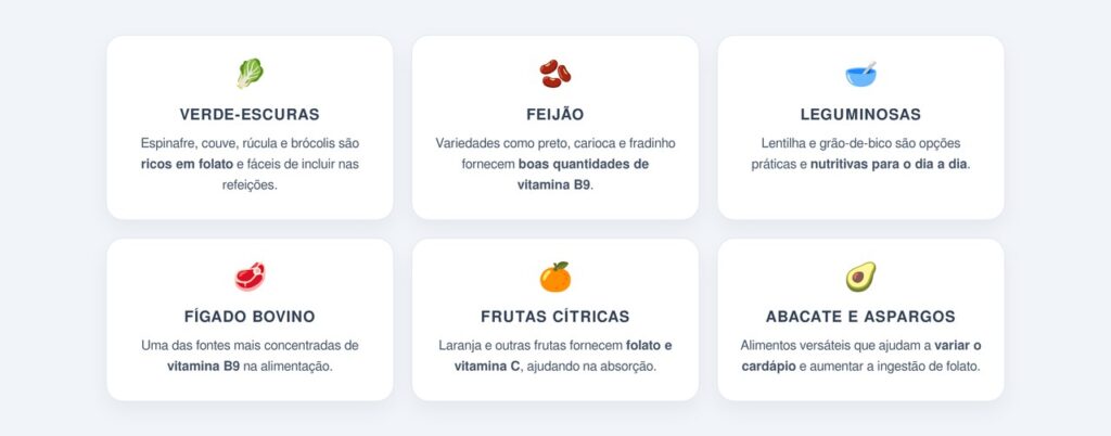 Alimentos ricos em folato para incluir no dia a dia