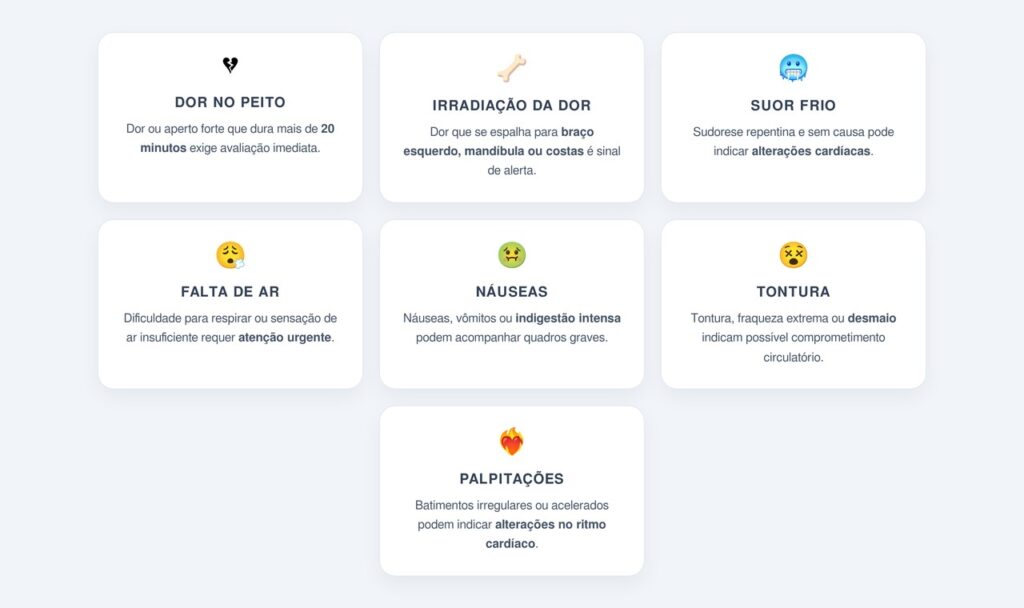 Sinais de alerta que exigem ida imediata ao hospital