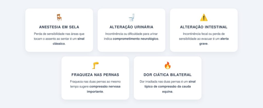 Sinais de alerta da síndrome da cauda equina