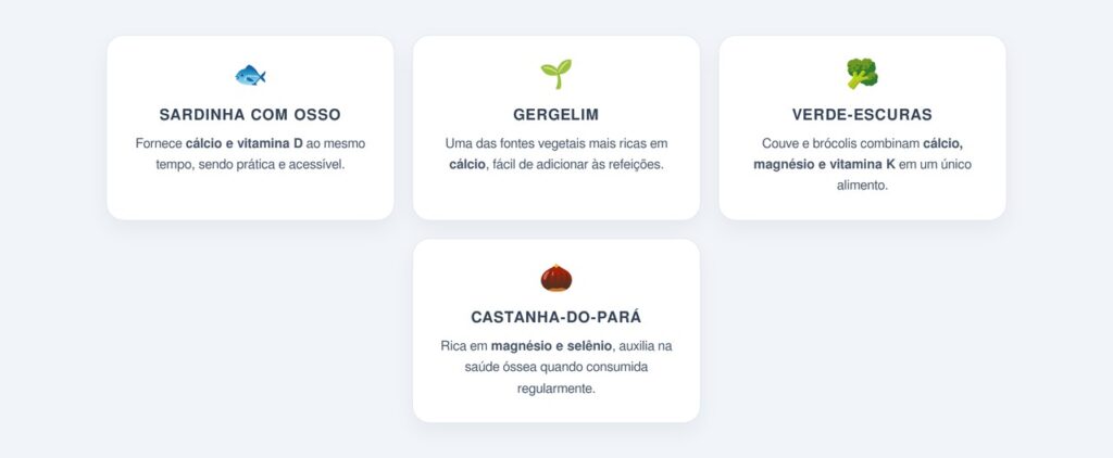 Alimentos acessíveis que fornecem esses nutrientes