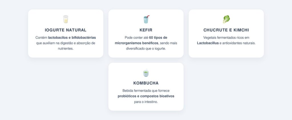Fontes naturais de probióticos que fortalecem a microbiota