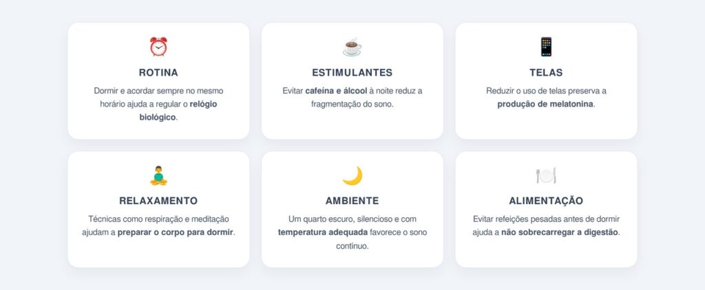 Quais hábitos estabilizam o sono contínuo?