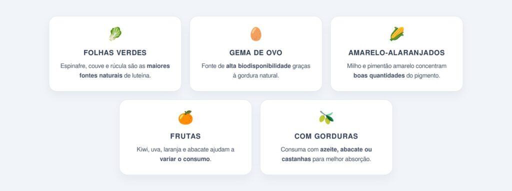 Quais alimentos são ricos em luteína?