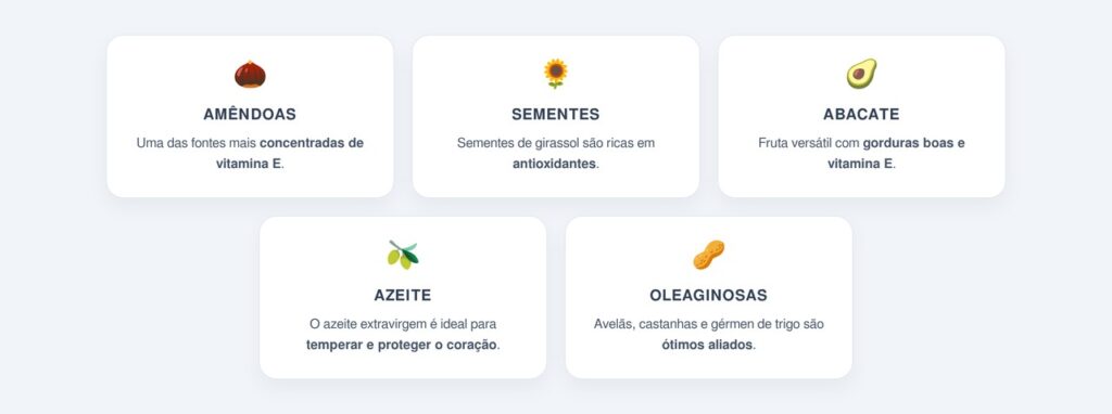 Quais alimentos são ricos em vitamina E?