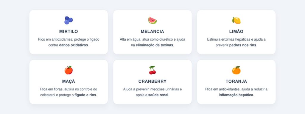 frutas para desintoxicar fígado e rins