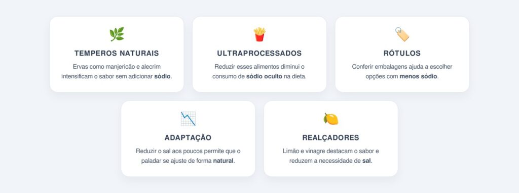 Quais estratégias ajudam a reduzir o sal sem perder sabor?
