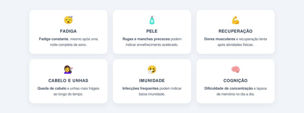 Sinais de que o corpo pode estar sob estresse oxidativo
