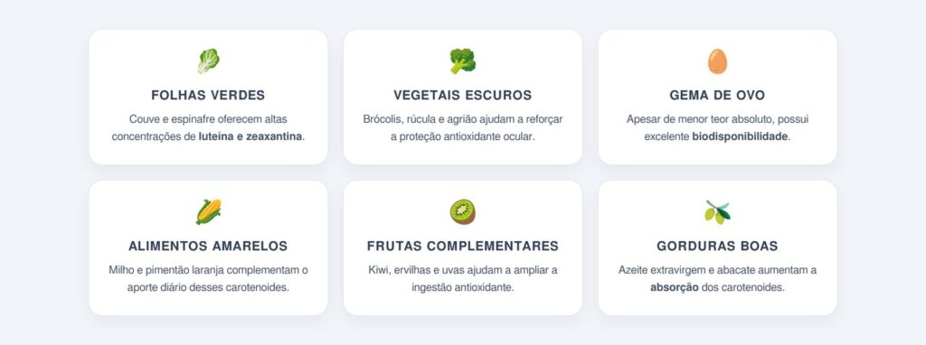 Quais alimentos concentram esses carotenoides protetores?