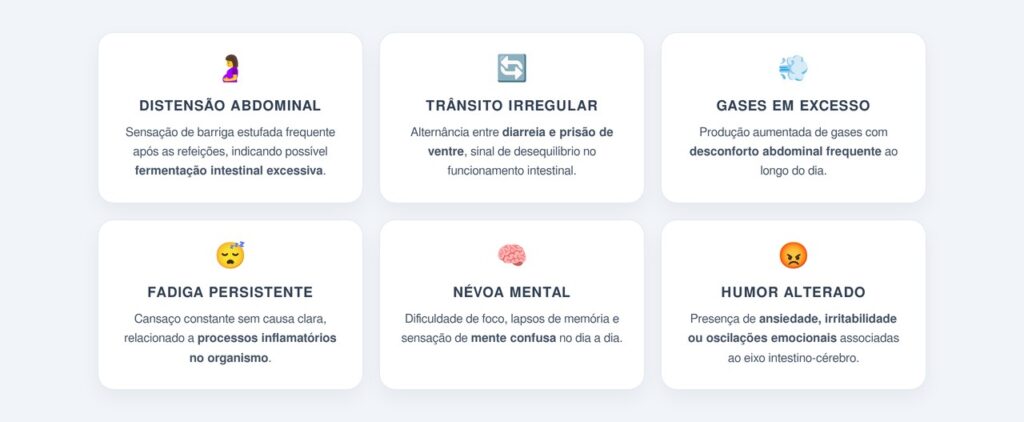 Quais sintomas indicam intestino inflamado?