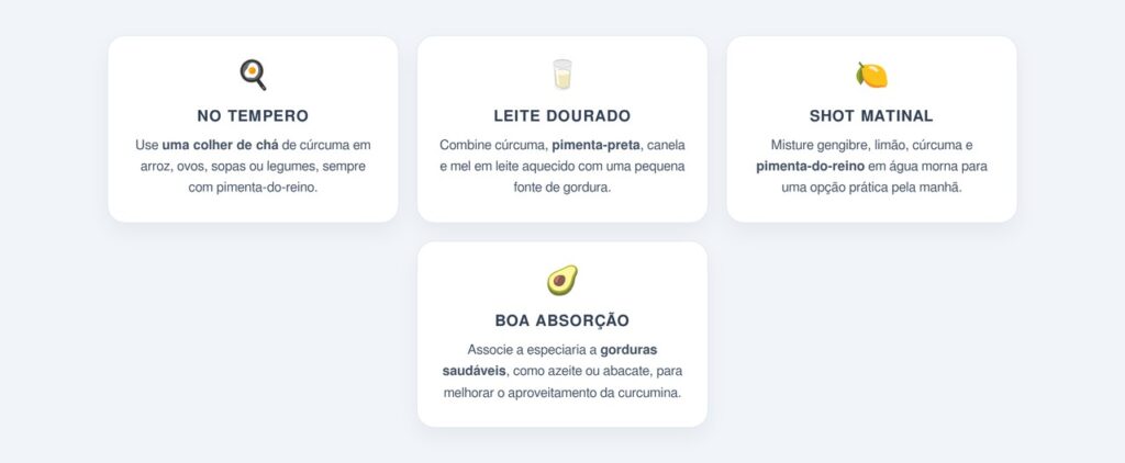 Como consumir a cúrcuma para potencializar os efeitos cerebrais?