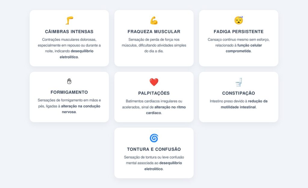 Quais são os principais sintomas da deficiência de potássio?