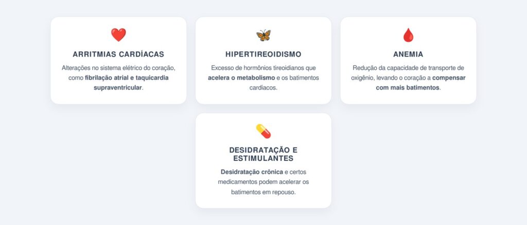 Quais condições de saúde podem causar taquicardia persistente?