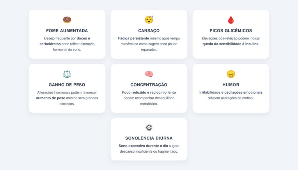 Quais sintomas podem indicar que o sono está afetando o metabolismo?