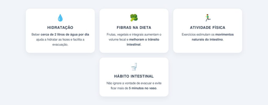Quais hábitos favorecem o funcionamento intestinal?