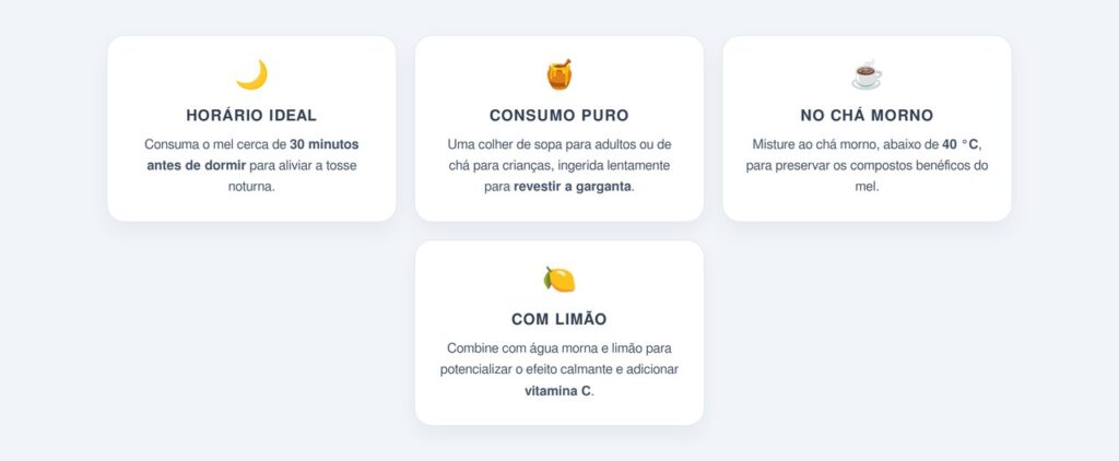 Forma correta de usar o mel para a tosse noturna